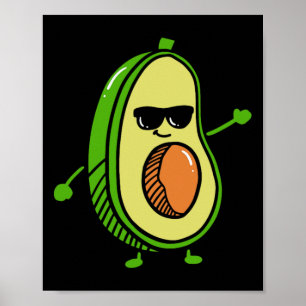 Schattigee Dancing Avocado - Guacamole Avocado Gra Poster