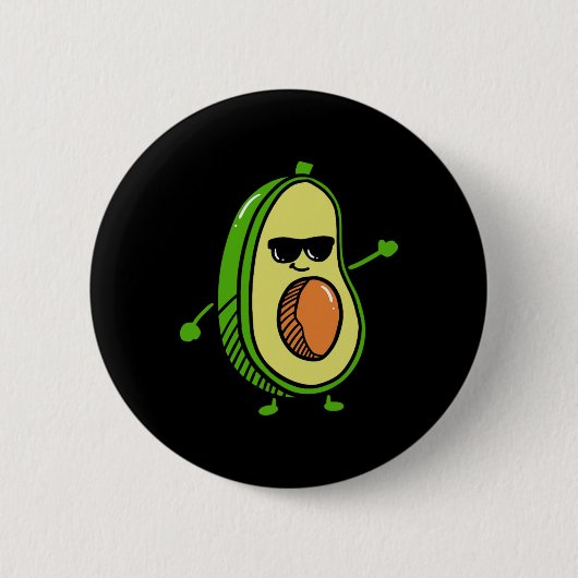 Schattigee Dancing Avocado - Guacamole Avocado Gra Ronde Button 5,7 Cm (Voorkant)
