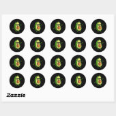 Schattigee Dancing Avocado - Guacamole Avocado Gra Ronde Sticker (Vel)