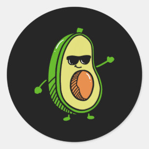 Schattigee Dancing Avocado - Guacamole Avocado Gra Ronde Sticker