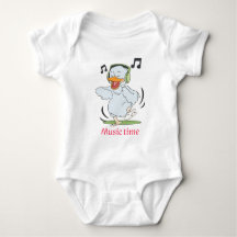 Schattigee Dancing Duck Baby Bodysuit - Music Time