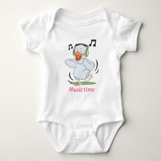 Schattigee Dancing Duck Baby Bodysuit - Music Time (Voorkant)
