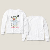 Schattigee Dancing Duck Cartoon met Hoofdtelefoon  (Voorkant /achterkant)