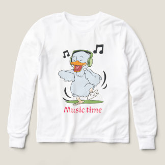 Schattigee Dancing Duck Cartoon met Hoofdtelefoon 