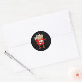 Schattigee Dancing French Fries Grappig Dabbing Fr Ronde Sticker (Envelop)