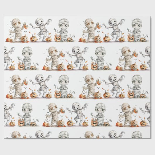 Schattigee Dancing Mummies Kinderen Halloween Part Cadeaupapier (Vlak)