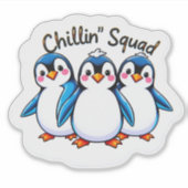 Schattigee Dancing Penguins Chillin' Squad Sticker (Voorkant)