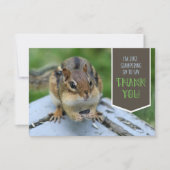 Schattigee Dankbare Chipmunk Flat Bedankt Card (Voorkant)