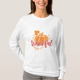 Schattigee Dankbare Dankbaarheid Pompoen Thanksgiv T-shirt