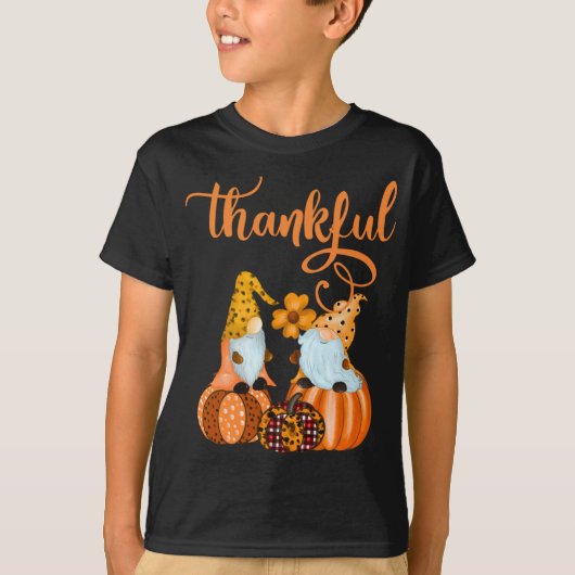 Schattigee dankbare kabouters voor Herfst of Hallo T-shirt (Voorkant)