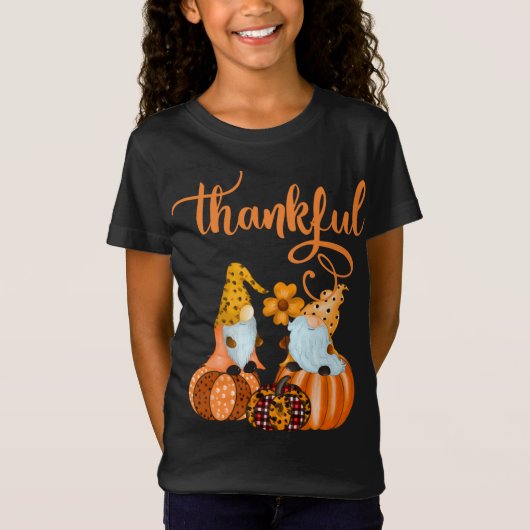 Schattigee dankbare kabouters voor Herfst of Hallo T-shirt (Voorkant)
