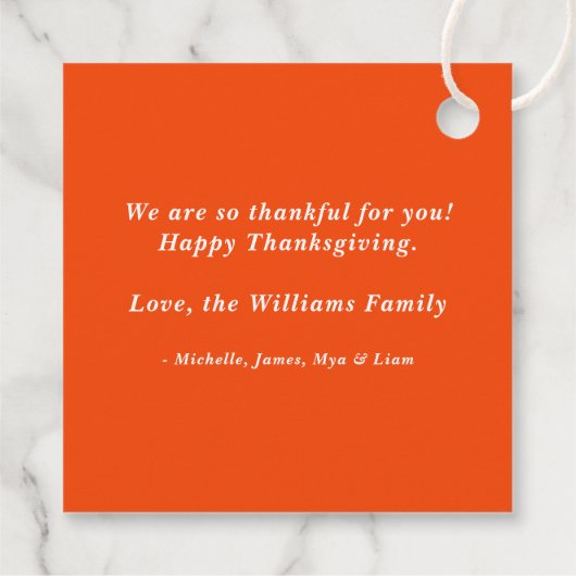 Schattigee Dankbare Thanksgiving Treat Bedankjes Labels (Achterkant)