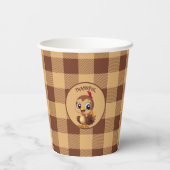 Schattigee dankbare Thanksgiving Turkije Papieren Bekers (Achterkant)