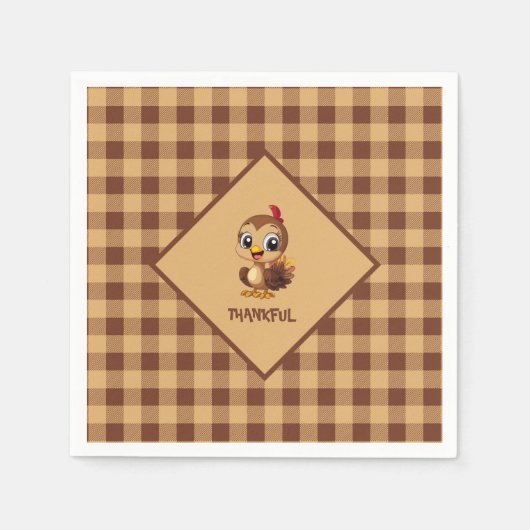 Schattigee dankbare Thanksgiving Turkije Servet (Voorkant)