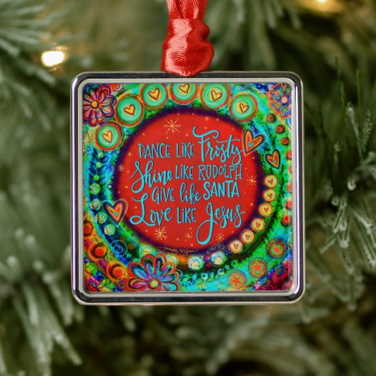 Schattigee dans als ijzige liefde als Jezus-inspir Metalen Ornament (Boom)