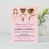 Schattigee dans en Twirl Girl verjaardagsfeestje Kaart (Staand voorkant)