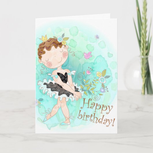 Schattigee dansballerina gefeliciteerd kaart (Voorkant)