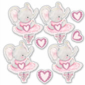 Schattigee dansen olifant Valentijn harten Sticker (Voorkant)