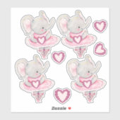 Schattigee dansen olifant Valentijn harten Sticker (Vel)
