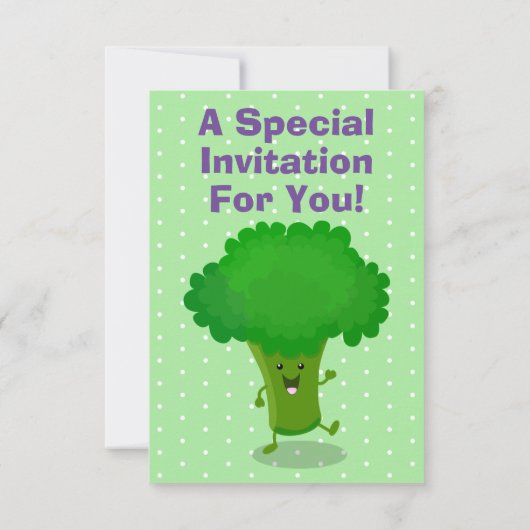 Schattigee dansende broccoli gepersonaliseerde ver kaart (Achterkant)