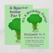 Schattigee dansende broccoli gepersonaliseerde ver kaart (Voorkant / Achterkant)