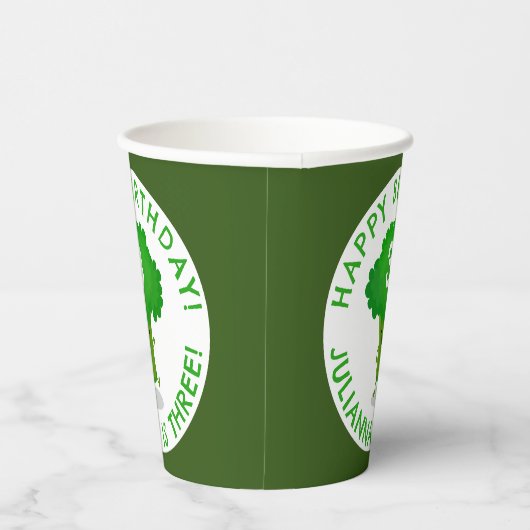 Schattigee dansende broccoli gepersonaliseerde ver papieren bekers (Rechts)