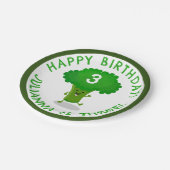 Schattigee dansende broccoli gepersonaliseerde ver papieren bordje (Gekanteld)