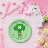 Schattigee dansende broccoli gepersonaliseerde ver papieren bordje (Feest)