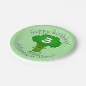 Schattigee dansende broccoli gepersonaliseerde ver papieren bordje (Gekanteld)