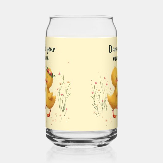 Schattigee dansende eendjes met bloemenlente vibes blikvorm glas (Rechts)