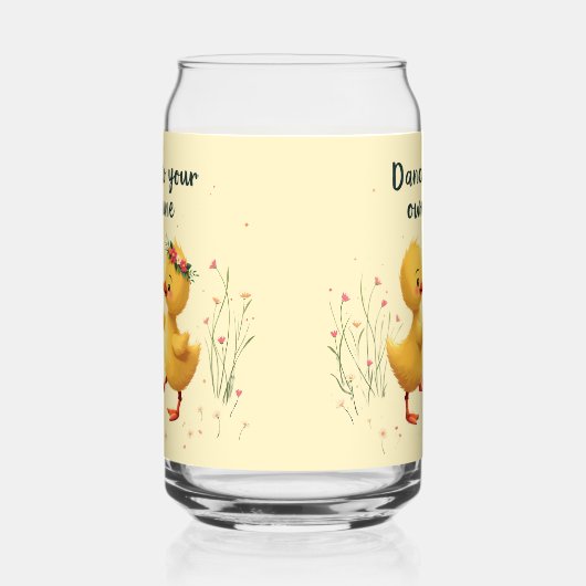 Schattigee dansende eendjes met bloemenlente vibes blikvorm glas (Links)