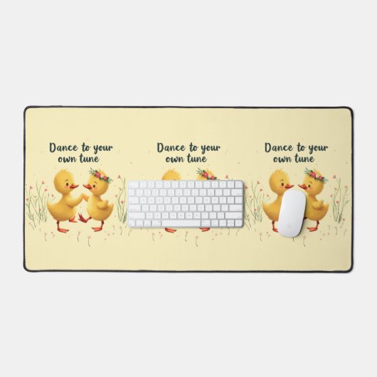 Schattigee dansende eendjes met bloemenlente vibes bureaumat (Keyboard & Muis)