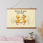 Schattigee dansende eendjes met bloemenlente vibes hangend wandkleed (Slaapkamer)