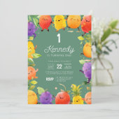 Schattigee Dansende Fruit Verjaardag Kaart (Staand voorkant)