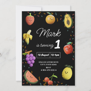 Schattigee Dansende Fruit Verjaardag Kaart