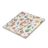 Schattigee dansende hamsters naadloos patroon tegeltje (Zijkant)