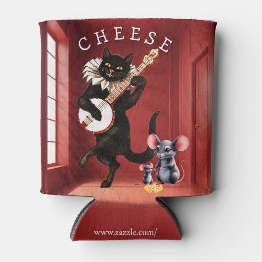 Schattigee Dansende Kat en Muis Vrienden Koelbox Blikjeskoeler (Voorkant)