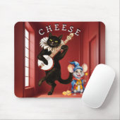 Schattigee Dansende Kat met Gitaar en Muisvriend Muismat (Met muis)