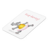 Schattigee dansende neushoornmagneet magneet (Linkerzijde)