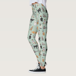 Schattigee Dapper Katten Cat Pattern Leggings