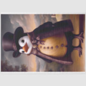 Schattigee Dapper Pinguïn, Jas & Top Hat BG9 Decou Tissuepapier (Voorkant)