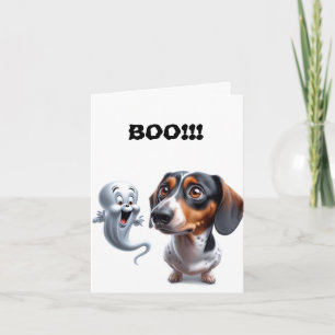 Schattigee Dapple Dachshund Halloween Kaart