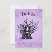 Schattigee Dark Fairy met vleermuisvleugels Bedankkaart (Voorkant)