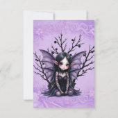 Schattigee Dark Fairy met vleermuisvleugels Bedankkaart (Achterkant)