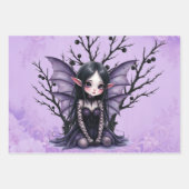 Schattigee Dark Fairy met vleermuisvleugels Inpakpapier Vel (Voorkant 3)