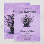 Schattigee Dark Fairy met vleermuisvleugels. Kaart (Voorkant / Achterkant)