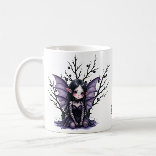 Schattigee Dark Fairy met vleermuisvleugels Koffiemok (Links)