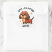 Schattigee dashound Verjaardagsfeest gunsten Ronde Sticker (Tas)