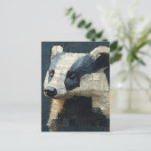 Schattigee dassencollage briefkaart (Staand voorkant)