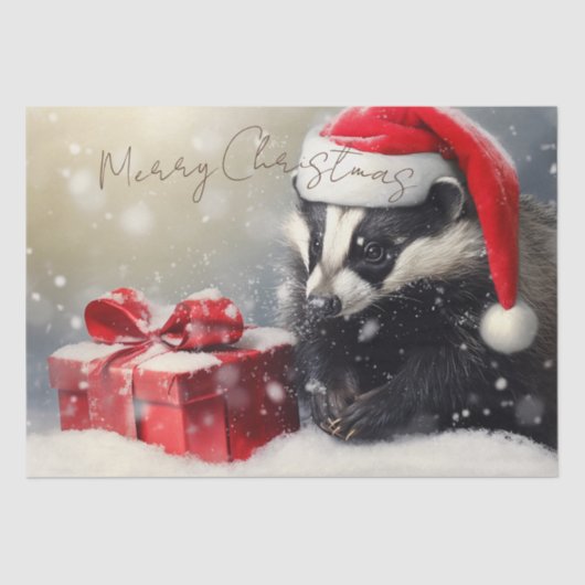 Schattigee dassenwinter kerst tissuepapier (Voorkant)